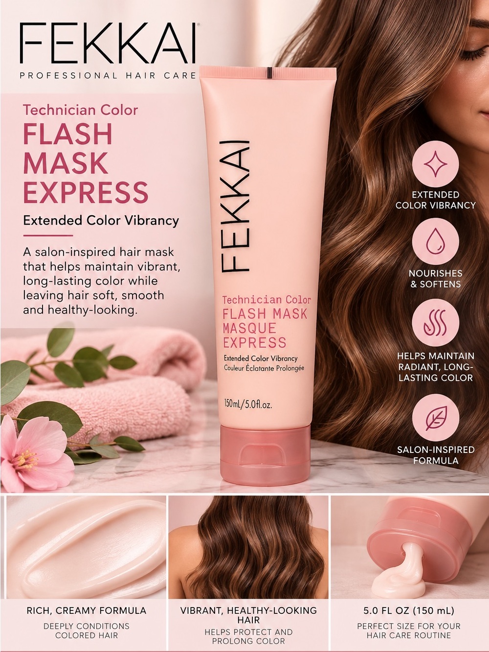 Fekkai Flash Mask Express Hair Mask — Pink